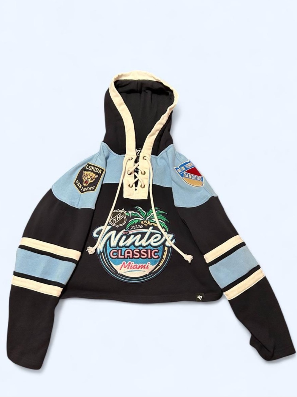 NHL Navy Blue Lace-Up 2026 Miami Winter Classic Hoodie
